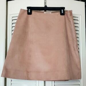BABATON aritzia Pink Faux Suede A-Line Hopper Skirt